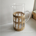 paper rattan wrapped glass jug set